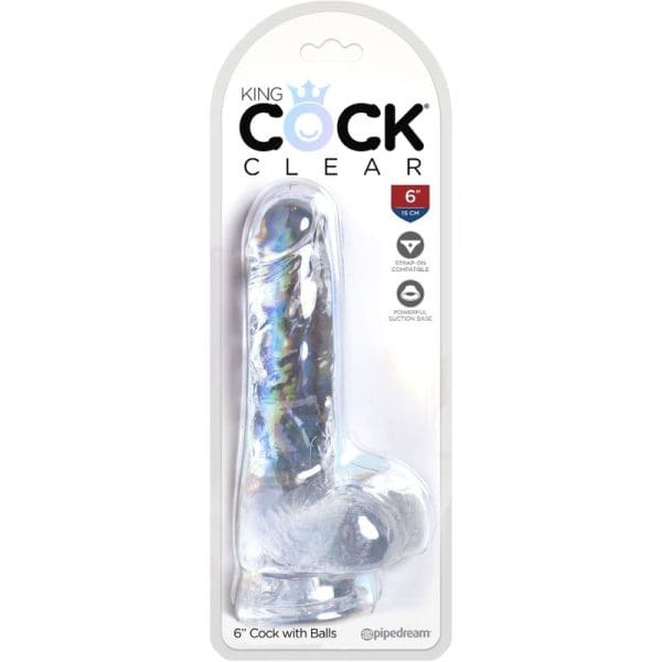 KING COCK - CLEAR REALISTIC PENIS WITH BALLS 13.5 CM TRANSPARENT 5